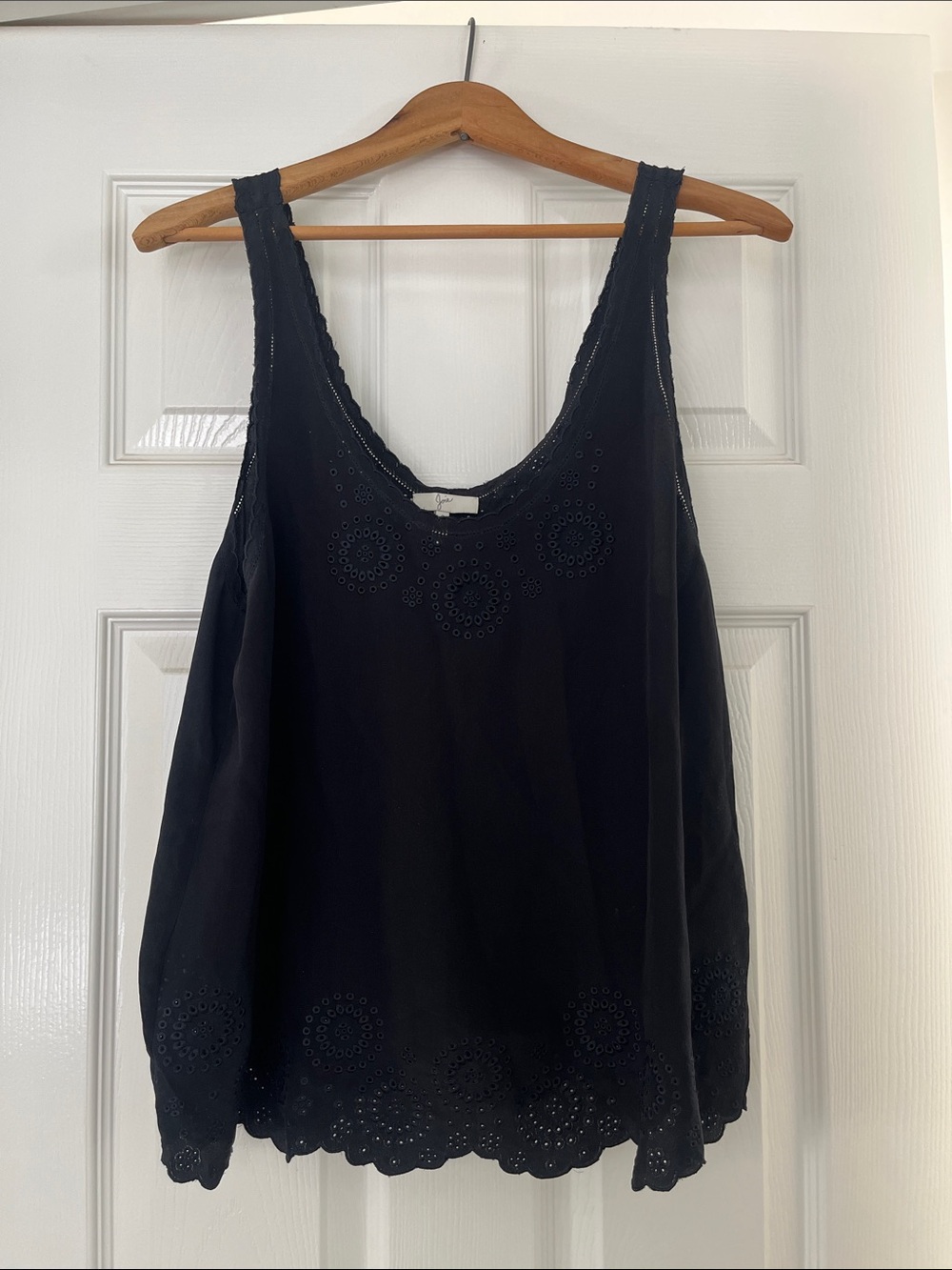 Joie Black Eyelet Scoop Neck Camisole